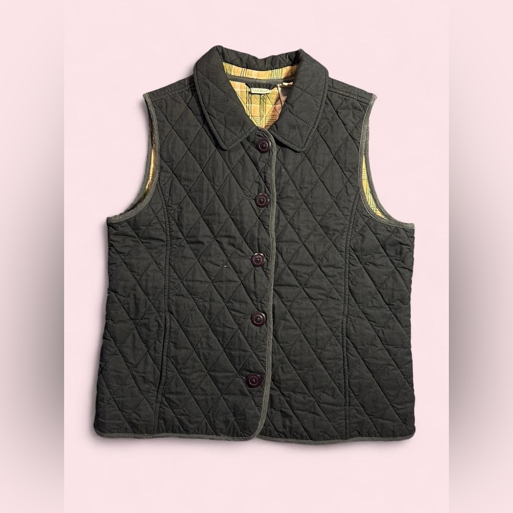 L.L. Bean Plaid Quilted Vest